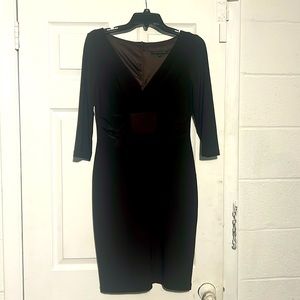 Chocolate Brown V-Neck Straight Dress
